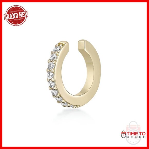 Lab Grown Diamond Huggie Ear Cuff Non Piercing Hypoallergenic